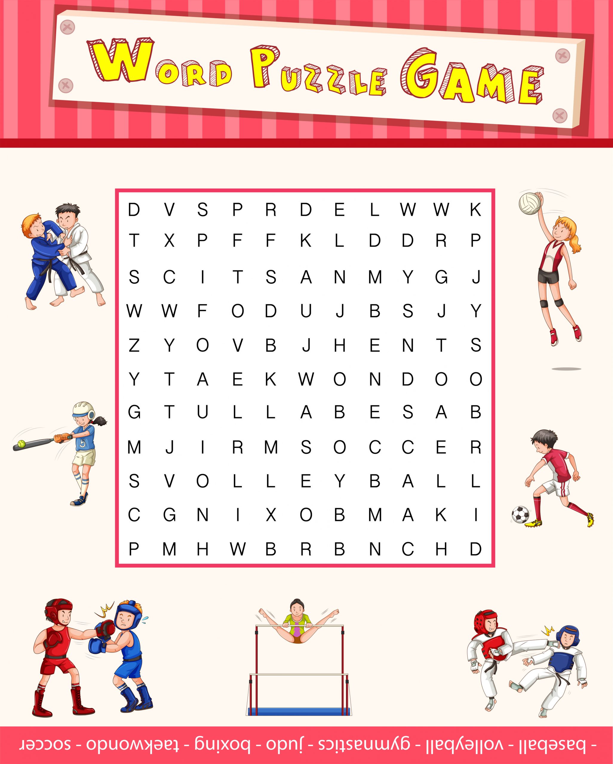 Word Search Brain Games For Kids