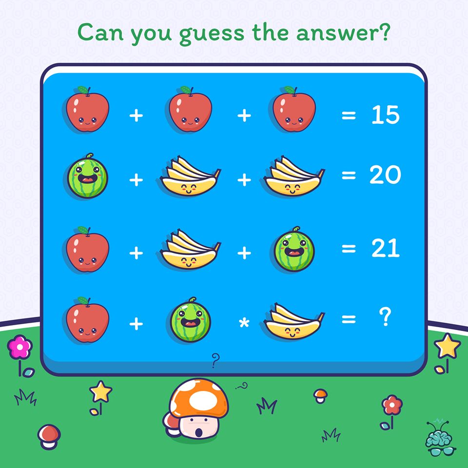Alright, this one is complicated (and somewhat fruity). Can you solve this number puzzle? Share your answer in the comments.